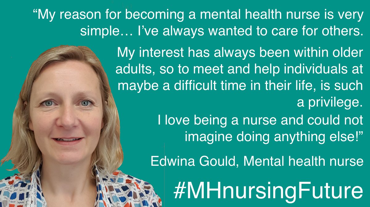 “My reason for becoming a mental health nurse is very simple… I’ve always wanted to care for others." <a href="/EdwinaGould15/">Edwina Gould 💙</a> <a href="/mpftnhs/">Midlands Partnership University NHS FT</a> <a href="/MHnursesday/">Mental Health Nurses' Day</a> #MHnursesDay <a href="/MHnursingFuture/">MHnursingFuture</a> #MHnursingFuture