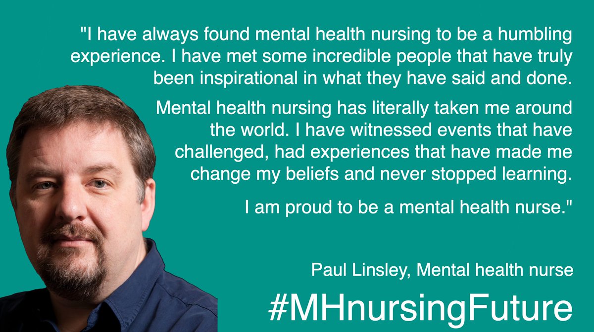 "Mental health nursing has literally taken me around the world. I have witnessed events that have challenged, had experiences that have made me change my beliefs &amp; never stopped learning." Paul Linsley (@whitbypaulpaul) <a href="/MHnursesday/">Mental Health Nurses' Day</a> #MHnursesDay <a href="/MHnursingFuture/">MHnursingFuture</a> #MHnursingFuture