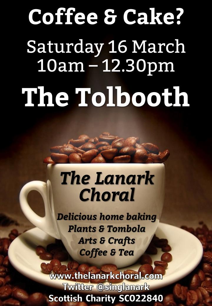 singlanark's tweet photo. This years Coffee Morning - look forward to seeing you on Sat 16 March #Lanark #Coffee #Cakes @pressscotland @LanarkTrust @LanarkLife @NewLanarkHotel @langreyfriars @WhatsOnLShire @WhatsOnNetwork @SouthLanCouncil @MakingMusic_SC @cl_gazette #singlanark #choralcoffee2019 https://t.co/Np1D3ukj48