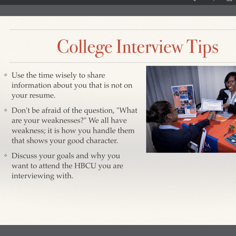 ASBCHBCUFest's tweet image. Who is ready for #SigningDay, on-site #admissions, waived #applicationfees &amp;amp; #scholarships?!!? The @AlfredStreetBC #HBCU Festival is only DAYS away!

The #asbcHBCUFest on-site interview team offers great tips for a successful #college #interview.  #Collegeish #Grownish #HBCUs