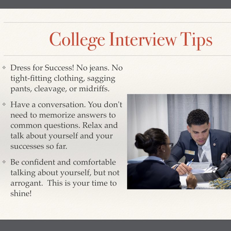 ASBCHBCUFest's tweet image. Who is ready for #SigningDay, on-site #admissions, waived #applicationfees &amp;amp; #scholarships?!!? The @AlfredStreetBC #HBCU Festival is only DAYS away!

The #asbcHBCUFest on-site interview team offers great tips for a successful #college #interview.  #Collegeish #Grownish #HBCUs