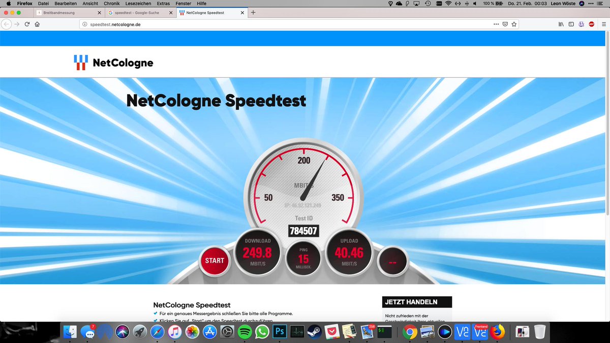 Ist schon Zucker, so nah am MSAN zu wohnen. :D #telekom #dtag #speedtest