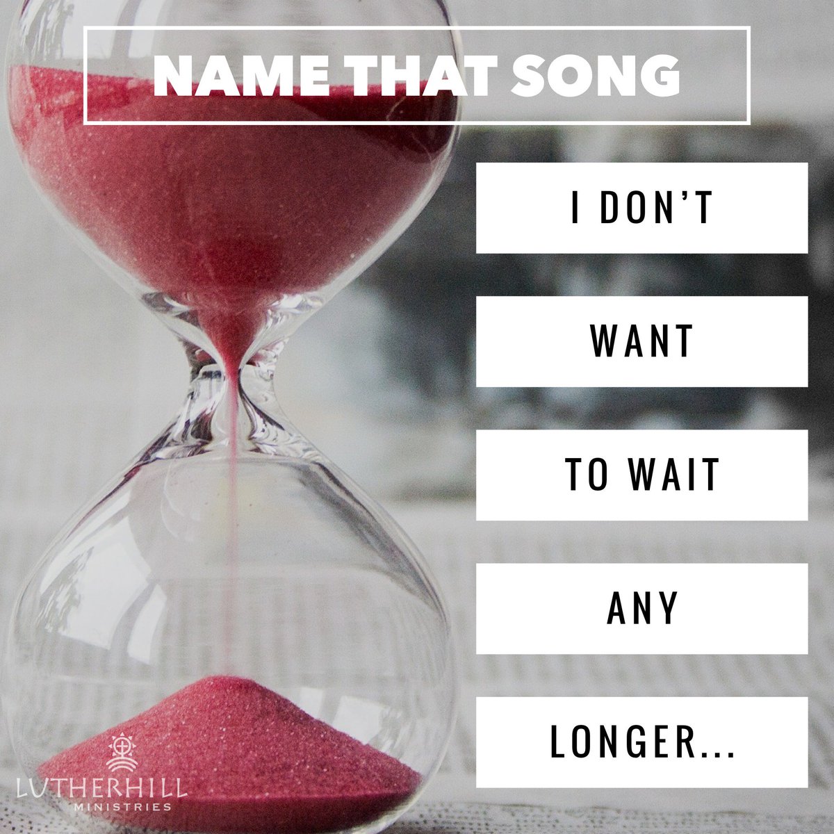 A wonderful way to end our #namethatsong challenge. Easter has come, today is our annual golf tournament, and shortly, camp starts!

"I don’t want to wait any longer…"