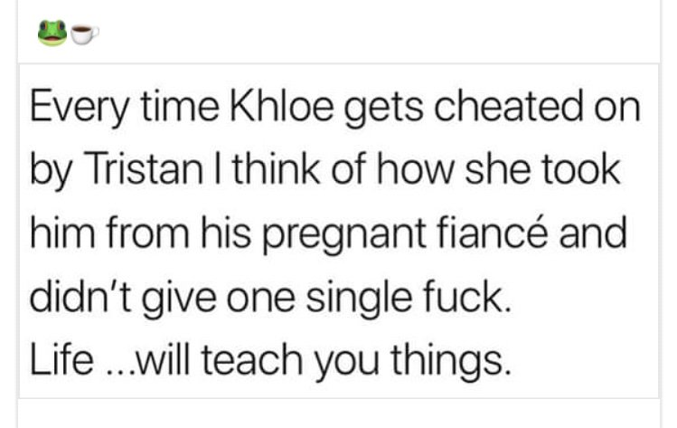 DestVega's tweet photo. Itโs karma
#BUTitsOKwhenUdoIt
#Kardashian #TristanThompson #KhloeKardashian #JordynWoods #northwest #UdidITfirst #CHEATERS https://t.co/ak1XoBdFHK