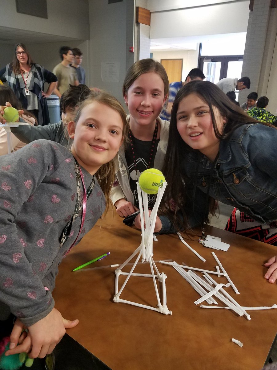 GHSEngineerTech's tweet photo. #TSA and #EngDesDev class presented to @GoshenMiddleSch for #EngineeringWeek today. Over 150 students completed a design challenge with us. So proud of these students! @goshenprincipal @GoshenSchools https://t.co/y43Vy8ndld