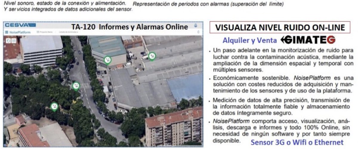 gimateg's tweet photo. Medidor #ruido ambiental y #Contaminacion acustica con alarmas y DataLoger con informes OnLine Cesva TA 120 con conexiones 3G , Wifi ,bateria 7 dias 220V 12V ,ideal #ayuntamiento #contructora , #industria ,etc. en venta o alquiler GimateG https://t.co/B4yV9WzDv8