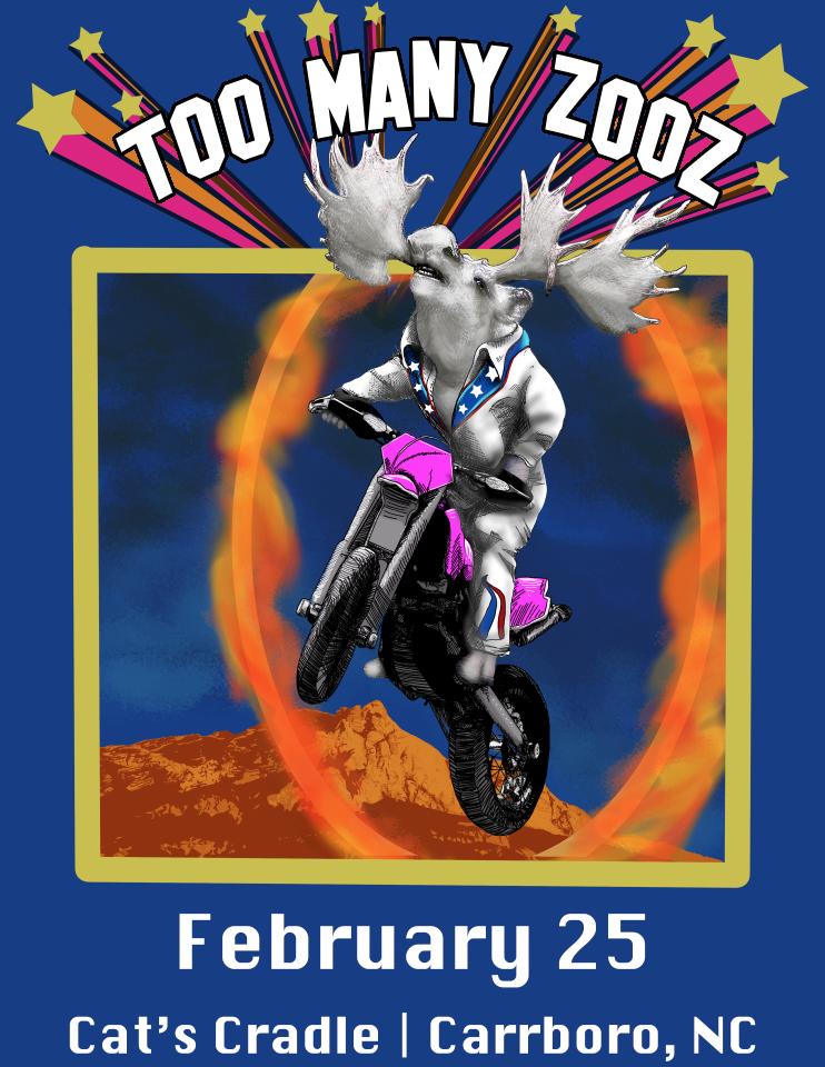CatsCradleNC's tweet photo. Party animals! Don't miss a funk, brass &amp; beat-filled evening with @TooManyZooz and @ZOOCRUofficial, Feb 25 at Cat's Cradle. We'll see you out there... TIX: https://t.co/TXuSQ6C4ID https://t.co/p58aVv5LUS