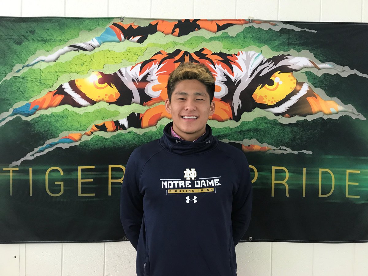 StXTigerSwim's tweet photo. Congrats to junior Sungmin Kang on his commitment to Notre Dame! Sungmin is an outstanding leader, and an incredible teammate. Sungmin has the skills, drive, and passion to succeed at the next level. We are proud of you! https://t.co/82SL9LNwfe