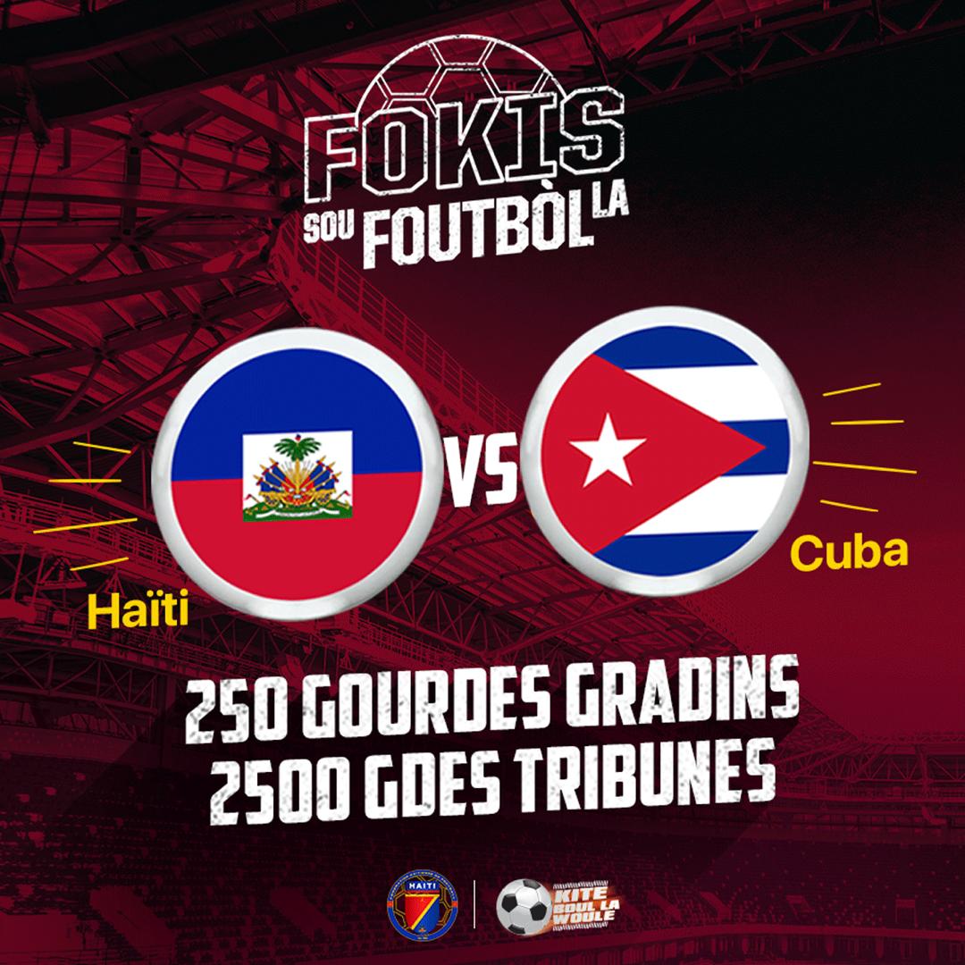 fhfhaiti's tweet photo. #24MAS #250GourdesGradins #2500GourdesTribunes #SELEKSYONNASYONALla💥 #HAITIvsCUBA #MATCHenpòtanAn #LiguedesNations🙌🏾
#STADESYLVYOCATOR #NoupralmetCubaCHO🔥 #FHF2019 #FocussouFOUTBÒLla epi #KiteBoullaWoule⚽🇭🇹 https://t.co/xpdT42HuUa