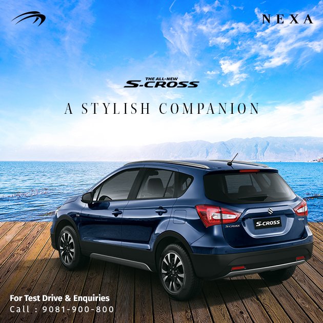 DDNexa's tweet photo. #Nexa #Scross Incomparable comfort for your adventure trips.
Call on 9081-900-800 to book a test-drive or simply click https://t.co/Jgh403QlFX #adventureawaits #powerperformer https://t.co/UFNhIdBRSj