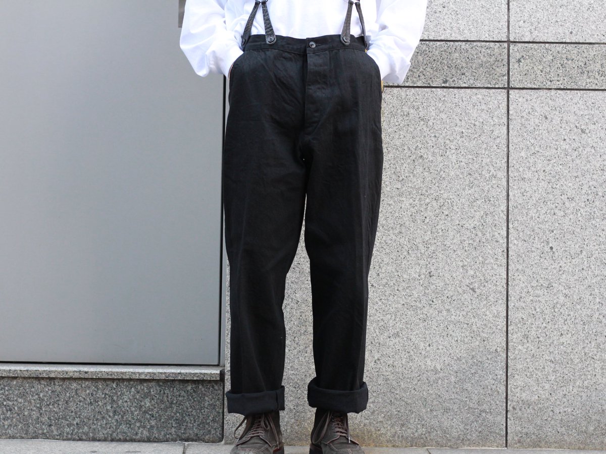 【美品・22SS】コモリ/COMOLI デニム オーバー パンツ　ブラック　黒JOEYscollection