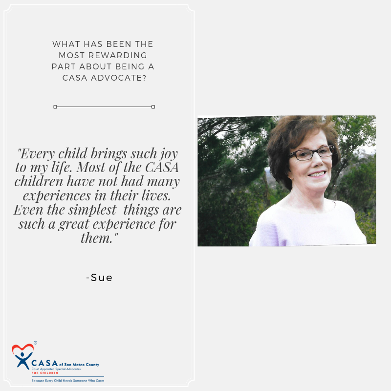 CASA_SMC's tweet photo. Meet Sue! She has been a CASA Volunteer for 20 years. She enjoys hikes and tries to incorporate that activity with our CASA children. #CASAadvocate #MeetourAdvocates #CASAofSanMateoCounty https://t.co/61kYqFh2B7