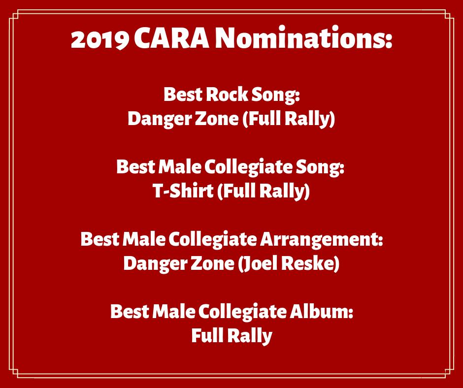 The Bubs have been nominated for several CARAs (Contemporary A cappella Recording Awards) and we couldn't be more excited!!!   
 
Check out the rest of the nominations here:  
casa.org/cara2019n
