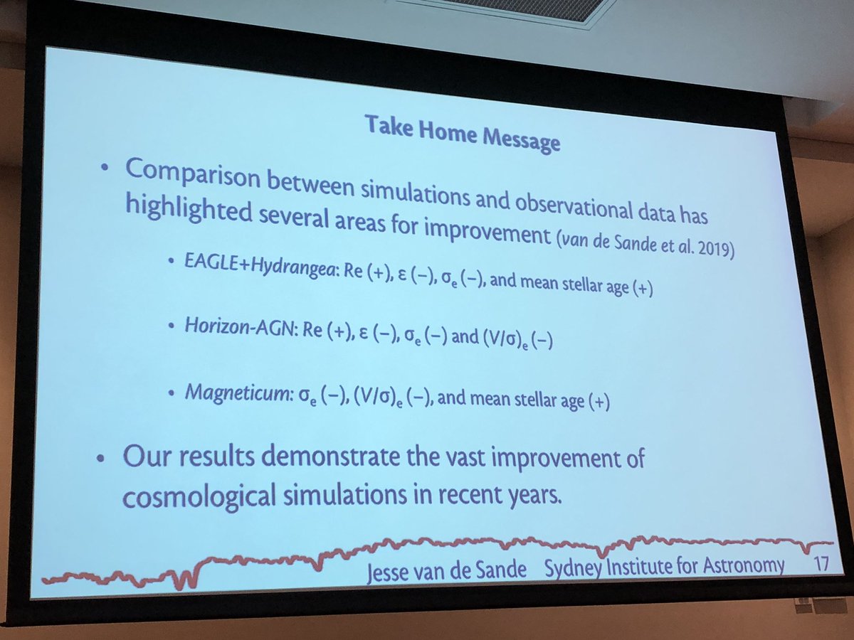 Jesse van de Sande <a href="/Sydney_Science/">Sydney Science</a> compares 3D spectroscopic observations (including <a href="/SAMI_survey/">SAMI Survey</a> &amp; <a href="/CALIFAsurvey/">CALIFA Survey</a> data) with galaxies from cosmological hydrodynamics simulations #AusESO2019