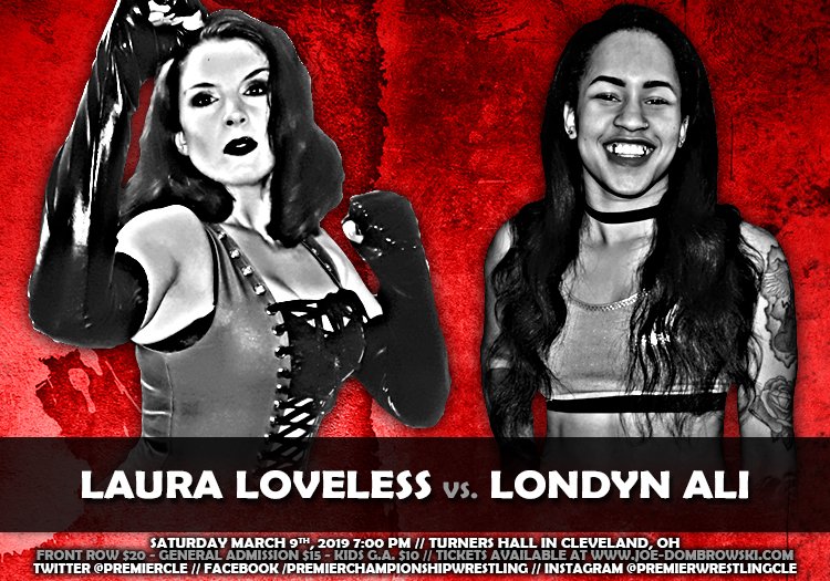 We've seen the momentum #LondynAli has built in recent months, including her 2-out-of-3 falls victory over Katie Arquette, but @laura_loveless has been on the outside looking in and is aiming to make a major statement with rumors of a women's title circulating. See it live 3/9!