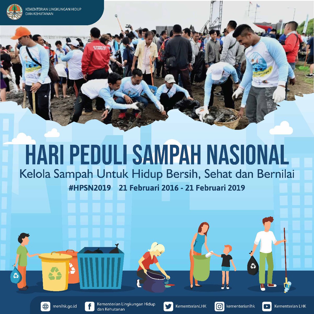 Sobat Hijau, mari bersama kita budayakan gerakan kelola bersih sampah dimanapun kita berada, untuk mewujudkan Indonesia yang bersih, sehat, dan bernilai.

Selamat Hari Peduli Sampah Nasional 2019. 😊💪

#HPSN2019
#HariPeduliSampah
#KLHK