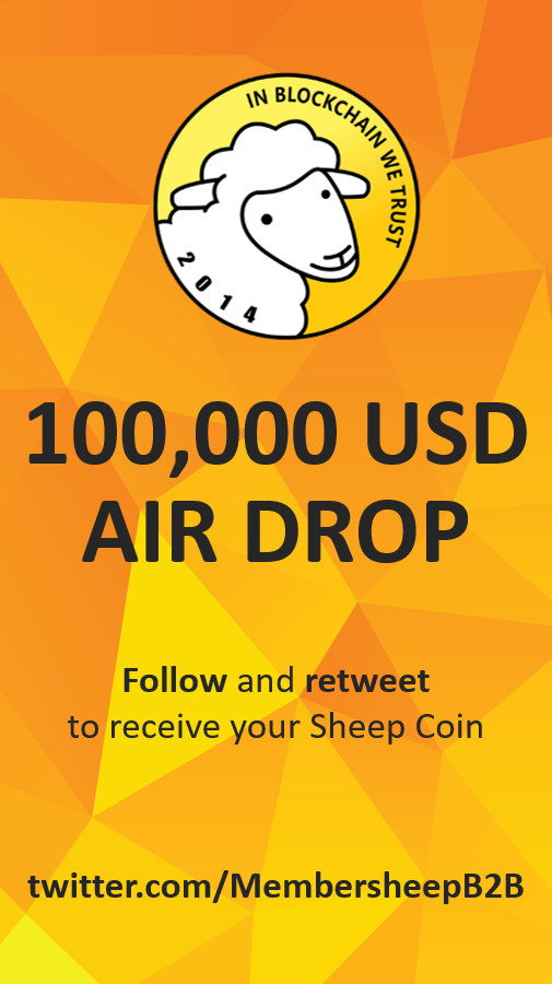 MembersheepB2B's tweet image. 🐑 Membersheep airdrop! 🐑 
🐑 Earn 1SHEEP! 🐑 
1. Follow @MembersheepB2B twitter
2. Retweet this post
3. Submit form: goo.gl/A5xKiw
#airdrop #bounty #ieo #tokensale #sheepcoin #membersheep