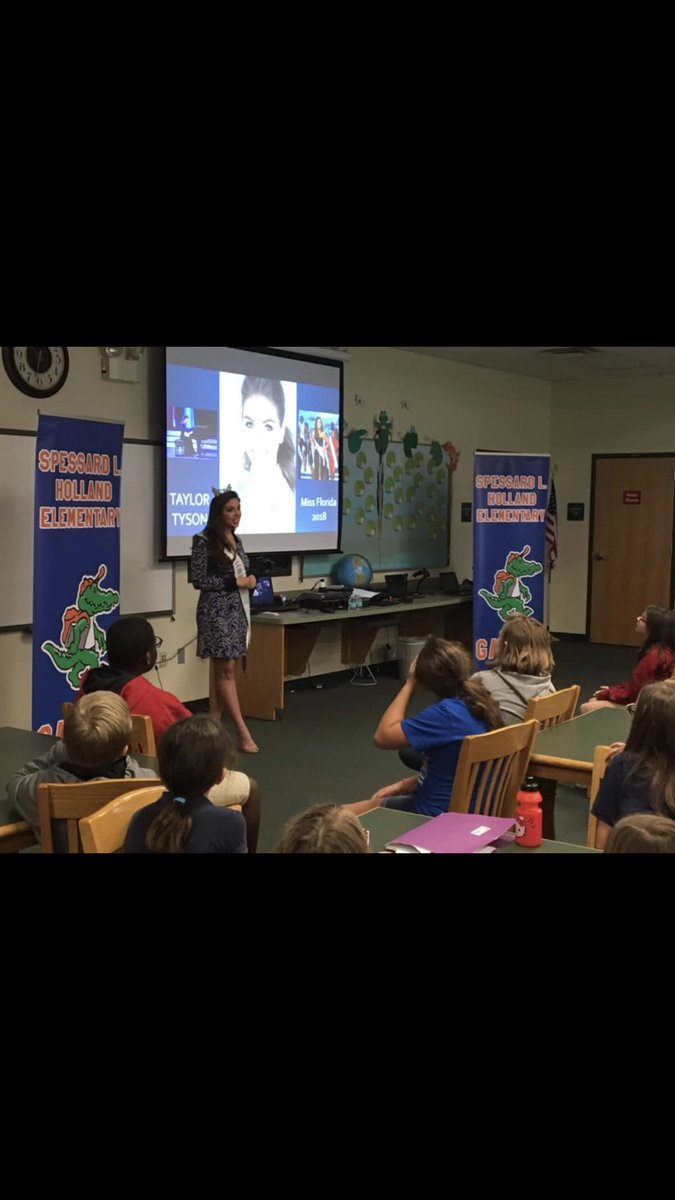 Today we had a visit from Miss Florida 2018, Taylor Tyson, to speak with the 4th grade students. We loved having her visit 😀