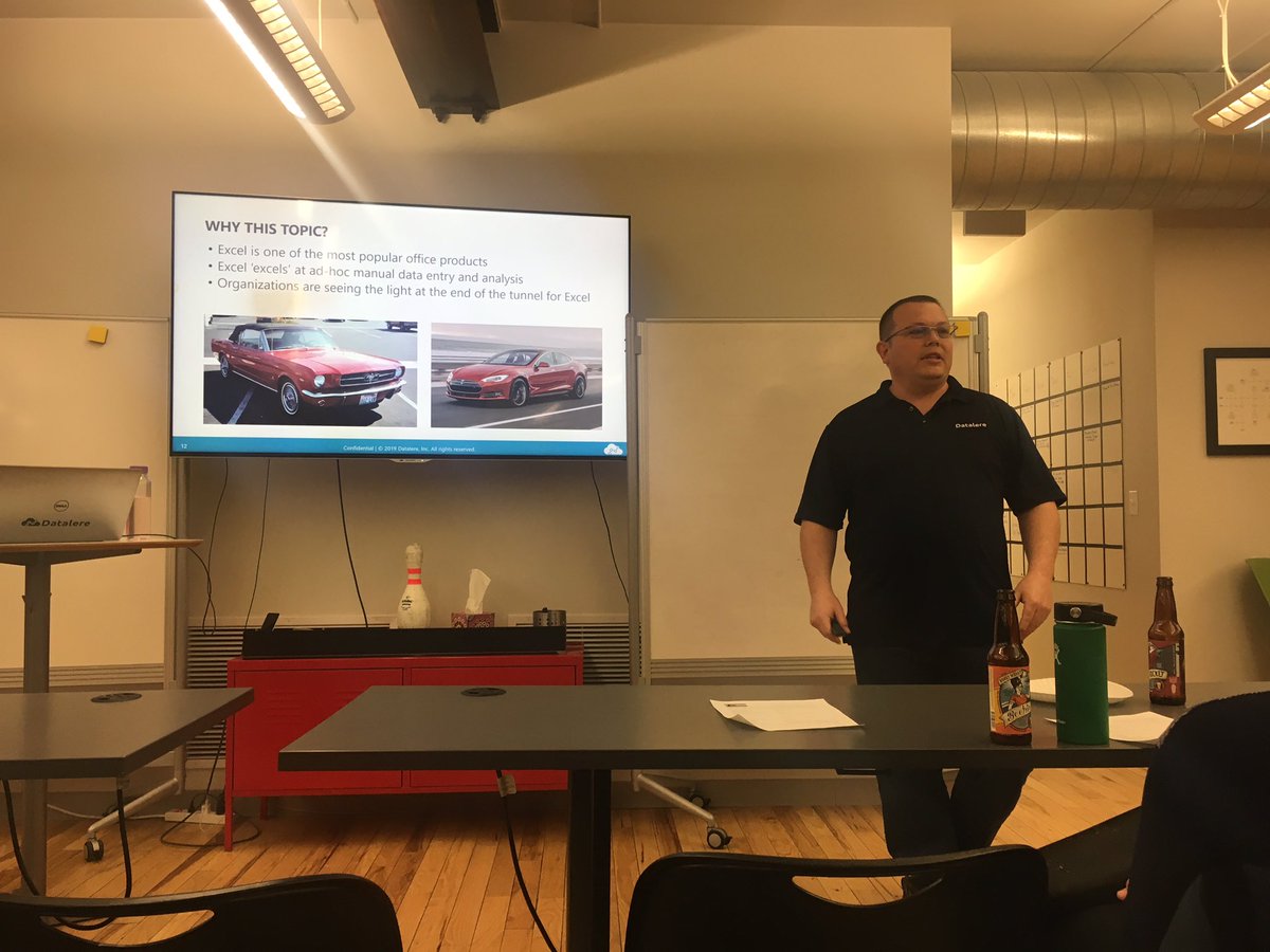 SpringsSQL's tweet image. After a great 101 talk by Dana on preparing a technical presentation now Marc @marcbeacom is showing us Power BI. #springssql