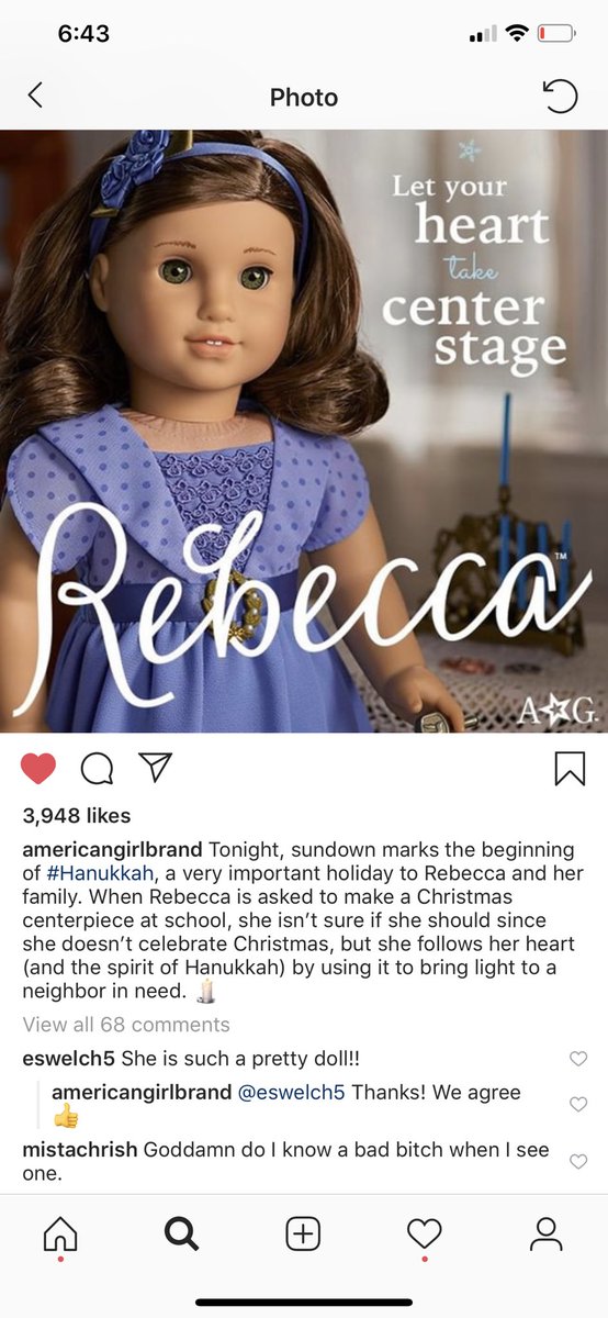 mistachrish's tweet image. I’m bored so I’m hyping up American Girl Doll on IG lol