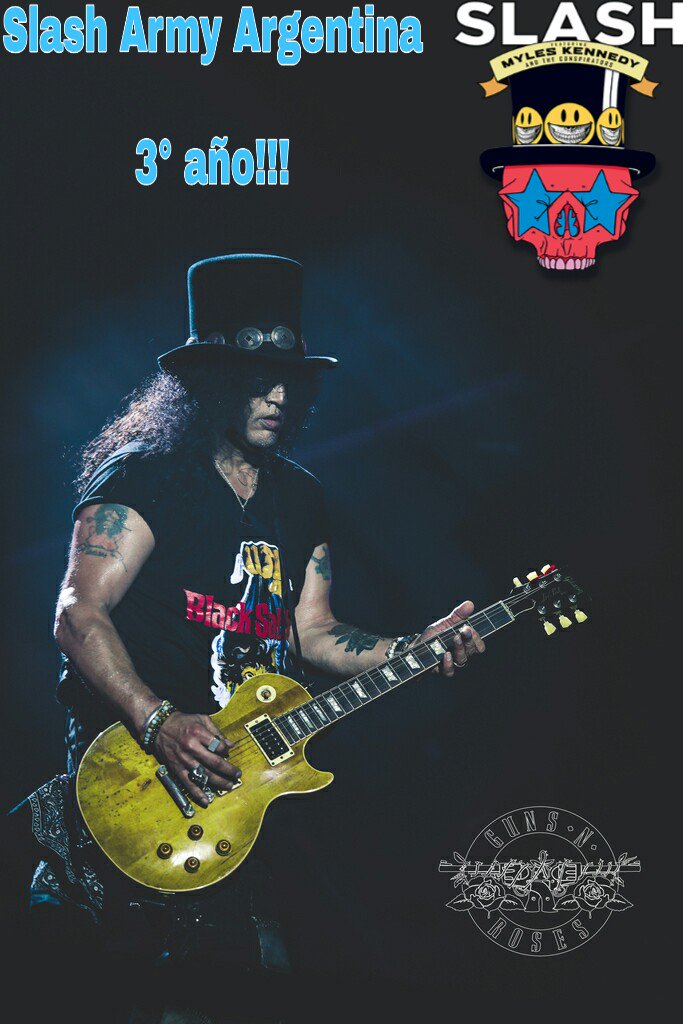 SlashArmy_ARG's tweet photo. Hoy es nuestro tercer aniversario apoyando la carrera de @Slash!
Gracias a todos por seguirnos y apoyarnos!
#Slash #SMKC #SlashArmyArg https://t.co/1dH931HzOK