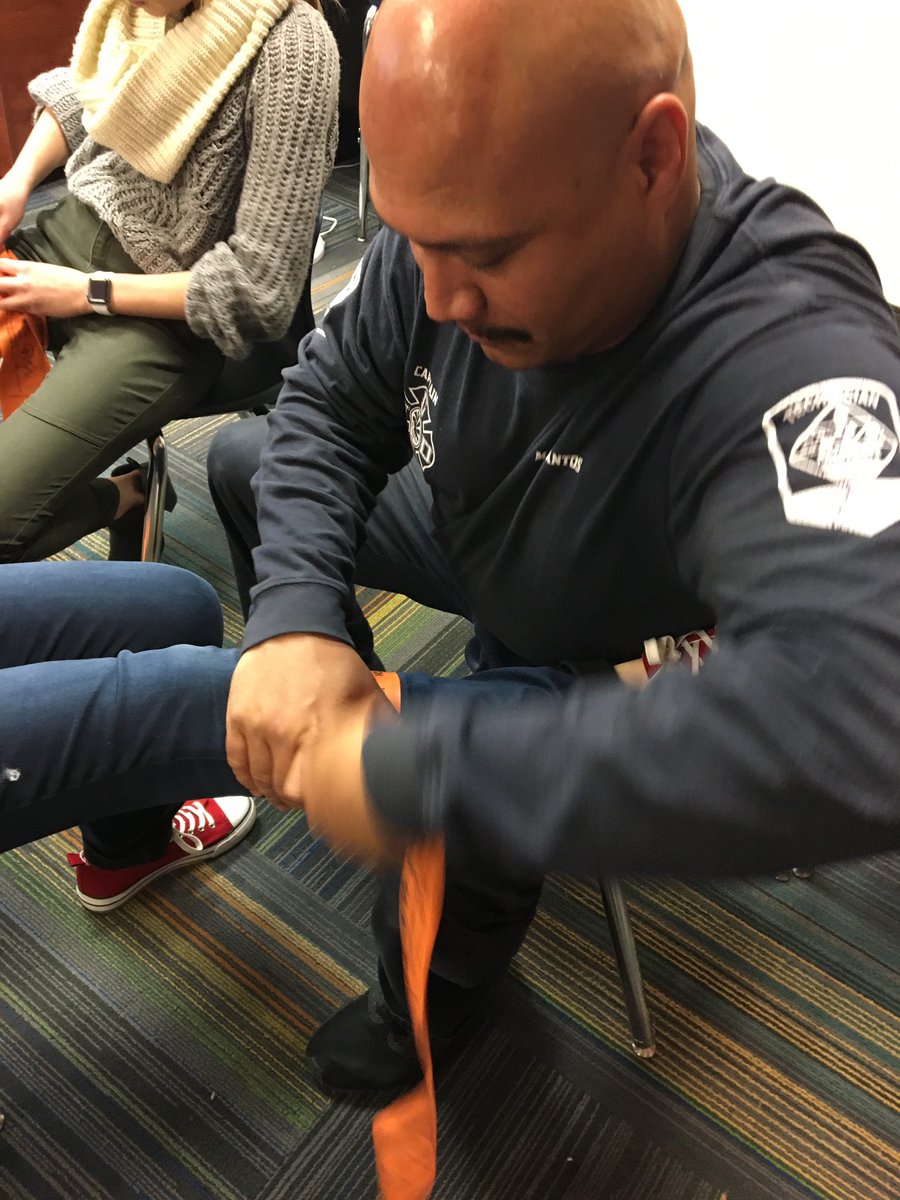 goodyearfire's tweet photo. Stop the Bleed instructor training. A person who is bleeding can die from blood loss within five minutes, therefore it is important to stop blood loss quickly. #directpressure #helpingothers #empoweredtohelp #goodyearfire https://t.co/ikg3QfVYup