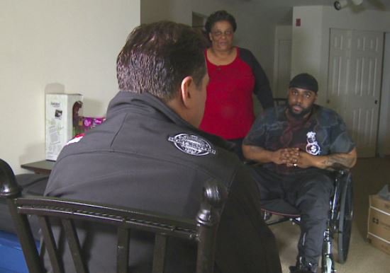 Security guard determined to walk again after being shot in the back