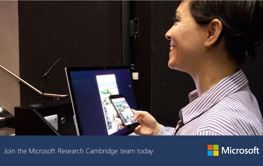 Microsoft Research (@msftresearchcam) on Twitter photo The Human Experience & Design group is seeking a Research Assistant to support work on communication technology projects, with a focus on video-mediated communication. This is an exciting 12-month full-time position on-site in Cambridge, UK. Apply here: careers.microsoft.com/us/en/job/5877… The Human Experience & Design group is seeking a Research Assistant to support work on communication technology projects, with a focus on video-mediated communication. This is an exciting 12-month full-time position on-site in Cambridge, UK. Apply here: careers.microsoft.com/us/en/job/5877…