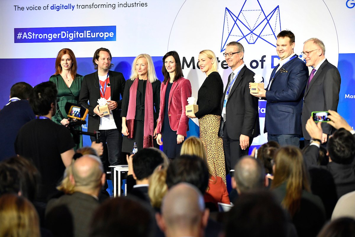 umbraco's tweet image. Live from Brussels 📸Excited to announce that we won! We won the Future Unicorn Award!!! 🥳🦄We're sharing the honor with @teslasuit & @MaasGlobal 👏 Congrats to all the winners and thanks to @DIGITALEUROPE for the award ❤️ #umbraco