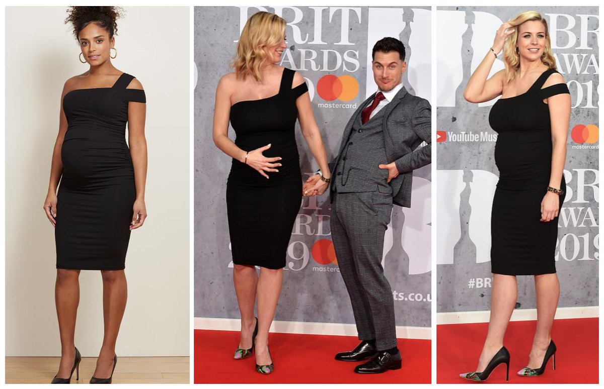 More #Brits ? We love Gemma Atkinson in this simple black maternity dress! Check it out here spotted.tv/spots/gemma-at…