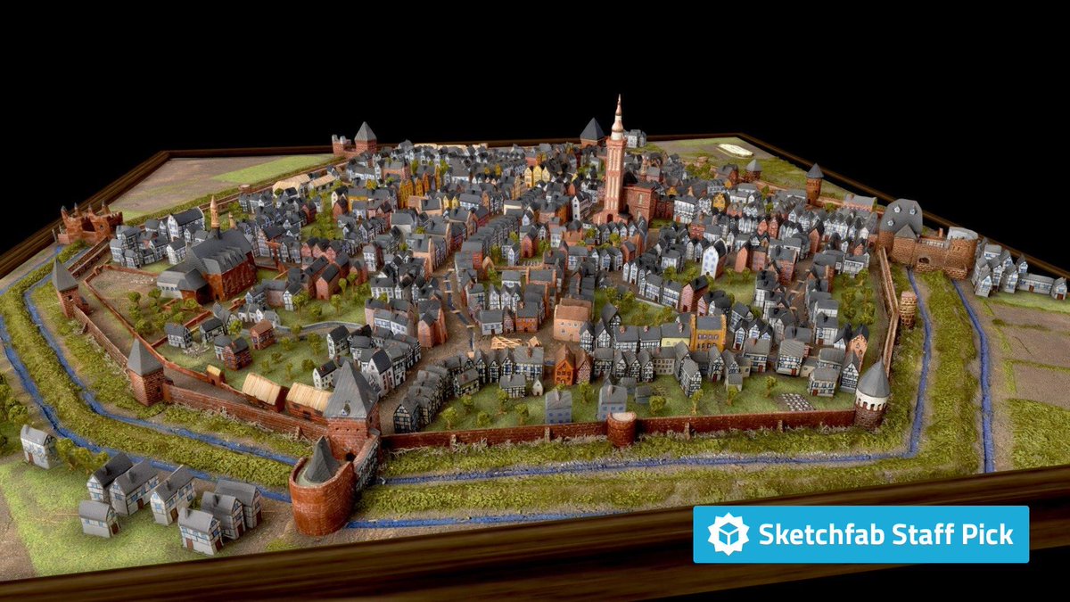 Sketchfab's tweet image. New staff pick: Dueren1634 Citymodel C by @stadtmuseum_dn. Check it out in #3D, #AR or #VR: bit.ly/2GBh4dy