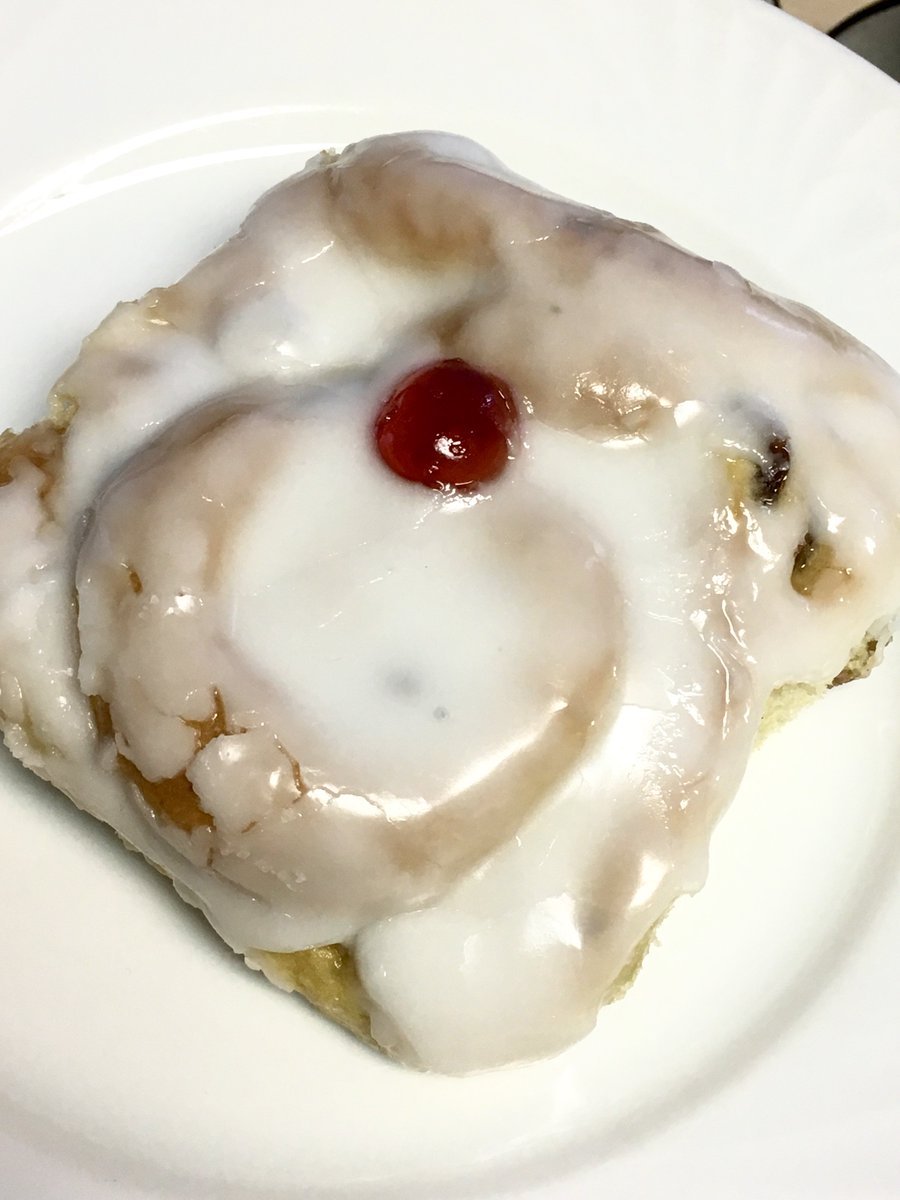 #StickyBunDay calls for a round of Belgian Buns. Question is, cherry first or a big bite of the sweet dough?