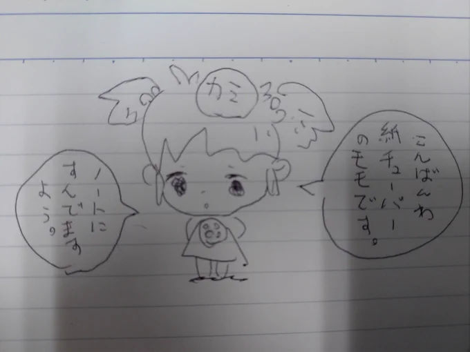 紙チューバーのモモちゃん。ノートの上で色々お話します。 