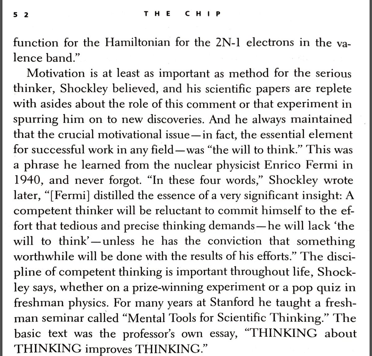 danschlz's tweet photo. William Shockley on "the will to think." https://t.co/Vesys0qAW4