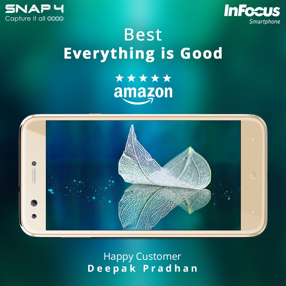 InFocus_IN's tweet image. #Snap4
Customers like Deepak Pradhan, are the reason why we strive to do our best in smartphones. #Snap4Review #InFocusSmartphone