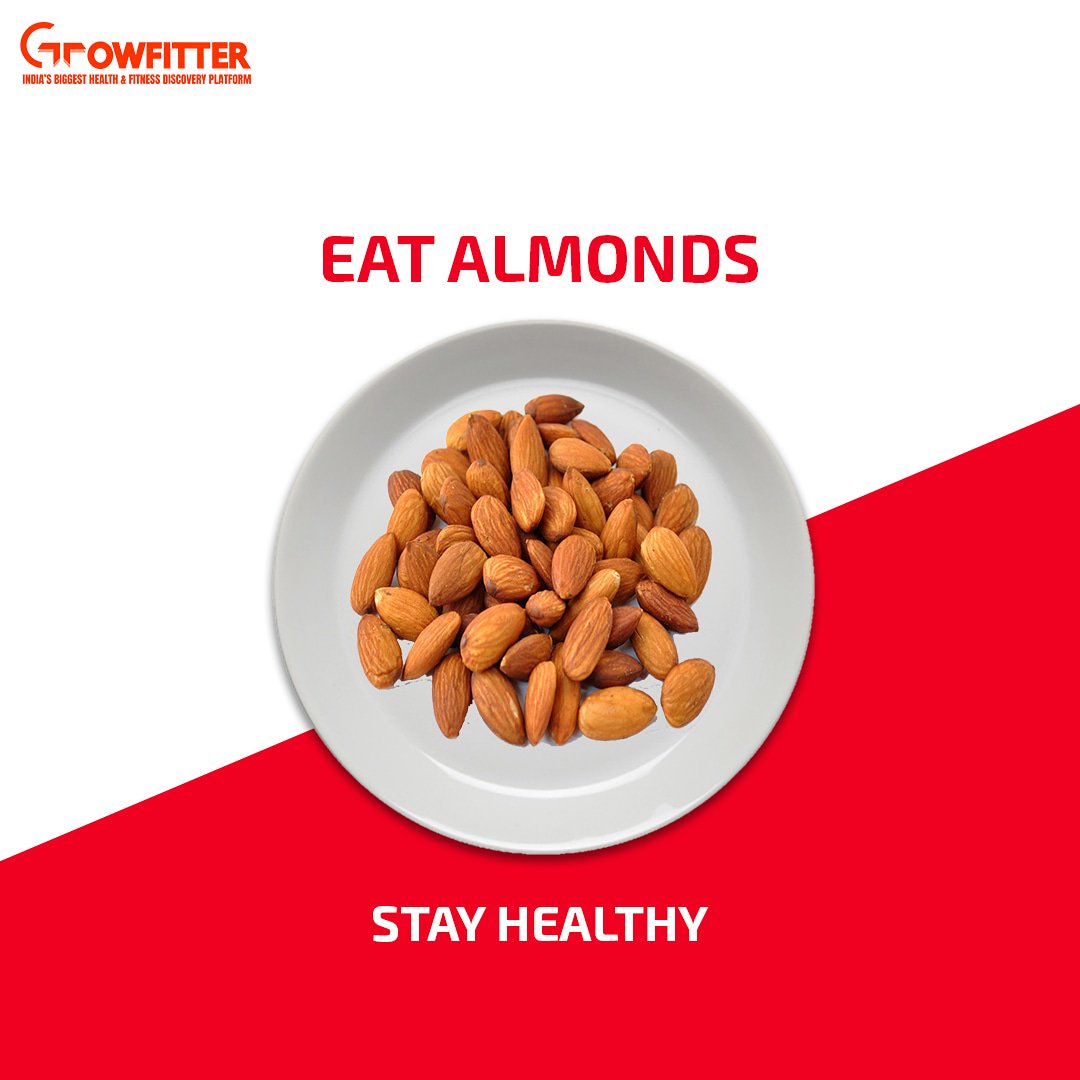 growfitter's tweet photo. Almonds are rich in anti-oxidants and have zero cholesterol. They are known to provide relief from constipation, respiratory issues and heart disorders, besides being great for hair, skin and teeth.
#BenefitsOfDryFruits 
#Growfitter #Fitkit #TuFitHaiToHitHai #HumFitToIndiaFit https://t.co/vIESa6HpsK