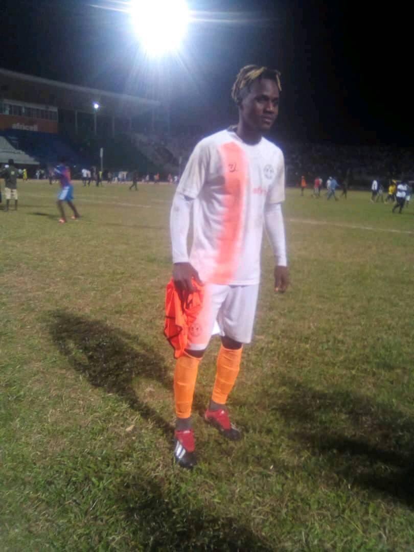 Photos: Gibril Kamara (Malian), the match decider between mighty Blackpool and Port Authority. Malian's goal in the first half separated the two side, after the official nineth  minute.