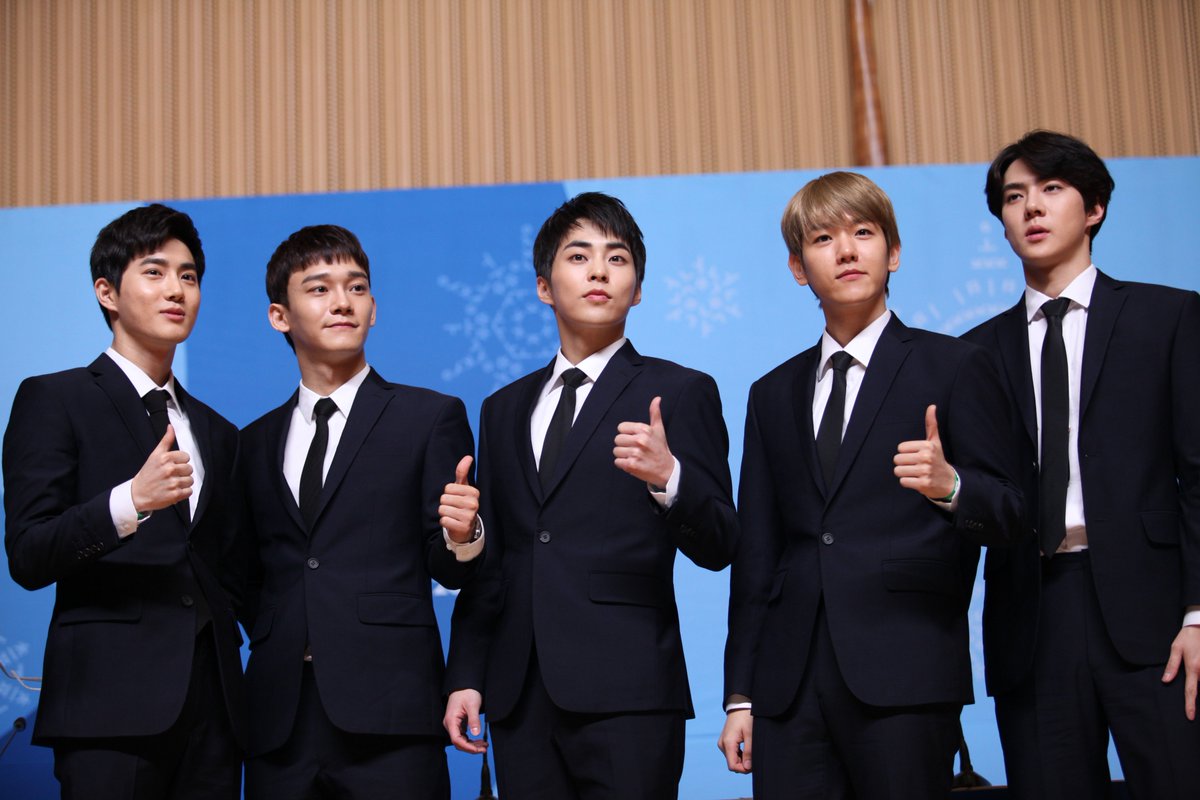 Olympic's tweet photo. 1년 전 오늘 EXO가 2018 평창 동계 올림픽 폐막식 공연 기자회견을 진행했습니다.🎤🎶
#엑소 #평창동계올림픽 #폐막식 #EXO #PyeongChang2018 #Olympics #ClosingCeremony @pyeongchang2018 @weareoneEXO https://t.co/GyUmDHOc2e