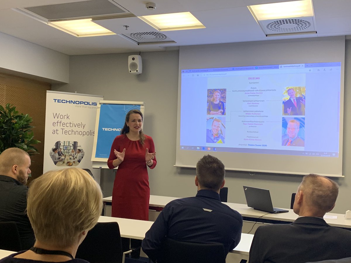 orsila's tweet photo. @IkonenAK avaa Uuden Johtajuuden Aika -seminaarin. Viisaita sanoja miten kannetaan vastuuta pitkällätähtäimellä - koulutuksesta, ympäristöstä ja yhteiskunnasta. #verkosto #KariNeilimo @mikko_kuitunen @PRannisto https://t.co/iNsHWgzIox