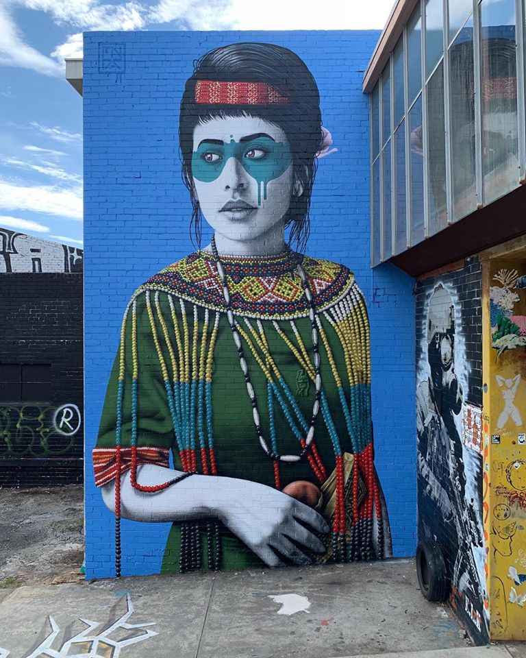 Ami_01's tweet photo. Artist: #findac - "Wajahbaru"- https://t.co/7iEym0g3hh - City: #sunshinelane , #Melbourne , Australia #streetart #urbanart #wallart #mural #heidichaloupka #landofsunshine https://t.co/8A76vqcZN8