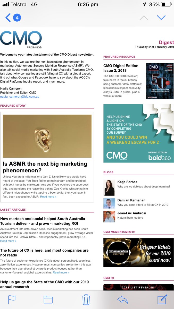 thisisnabs's tweet photo. The awkward moment when the CMO Magazine email digest is a terrible example of email marketing https://t.co/31vzRpmiyB