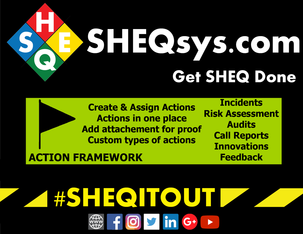 SHEQsys's tweet photo. Create and #AssignActions within modules. Viewed separately, but linked to entries they came from.
https://t.co/QmzJDquEjj
#SHEQitOut and #GetSHEQDone with #SHEQsys
#SHEQManagement #SHEQ #ActionFramework #ActionModule #CreateActions #LinkModules #PDCA #Corrective #Preventative https://t.co/Ud4yOkPtNd