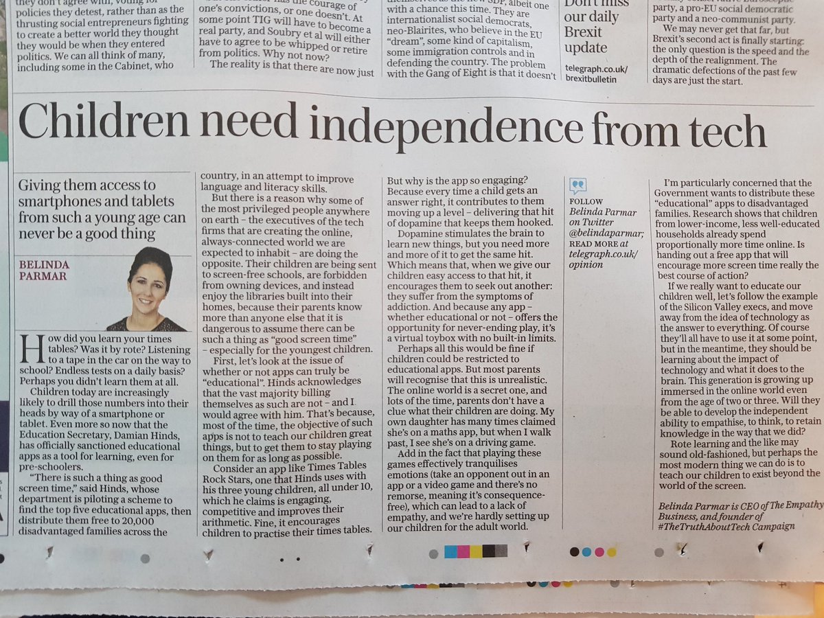 belindaparmar's tweet image. My piece in today's @Telegraph #dutyofcare @theempathybiz #TheTruthAboutTech @charleshymas