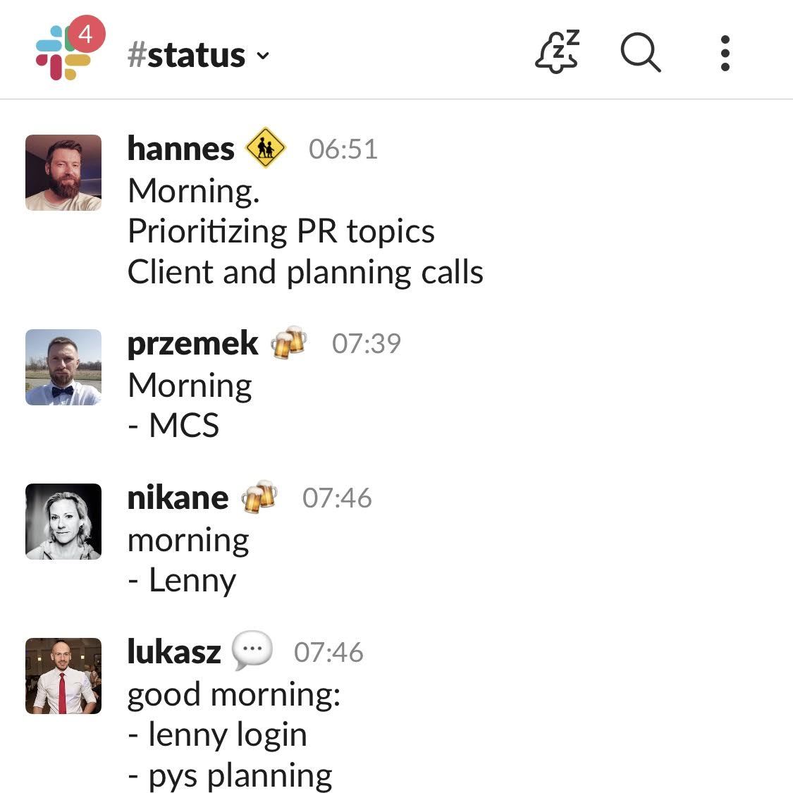 stanwood_apps's tweet image. To keep everyone in the loop on our agenda and set personal goals for the day, we post to our status channel on @SlackHQ.
#remotework #remotelife #slackhack