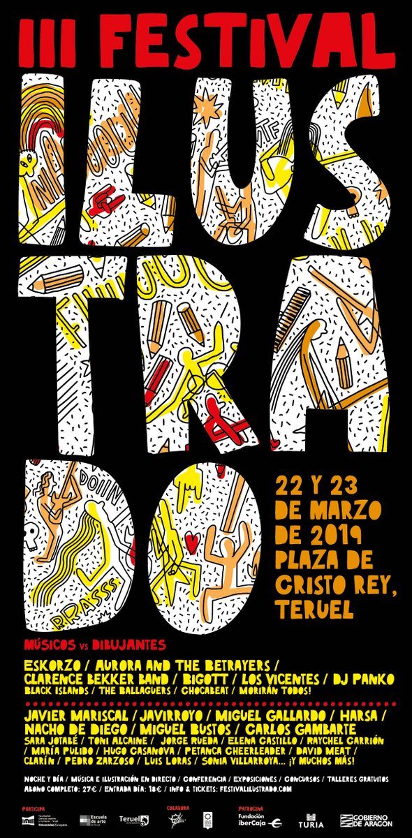 III Festival Ilustrado de Teruel <a href="/ilustradofest/">festivalilustrado</a> , 22 y 23 de Marzo. El festival donde se encuentran la música y la ilustración a muerte 🤘festivalilustrado.com