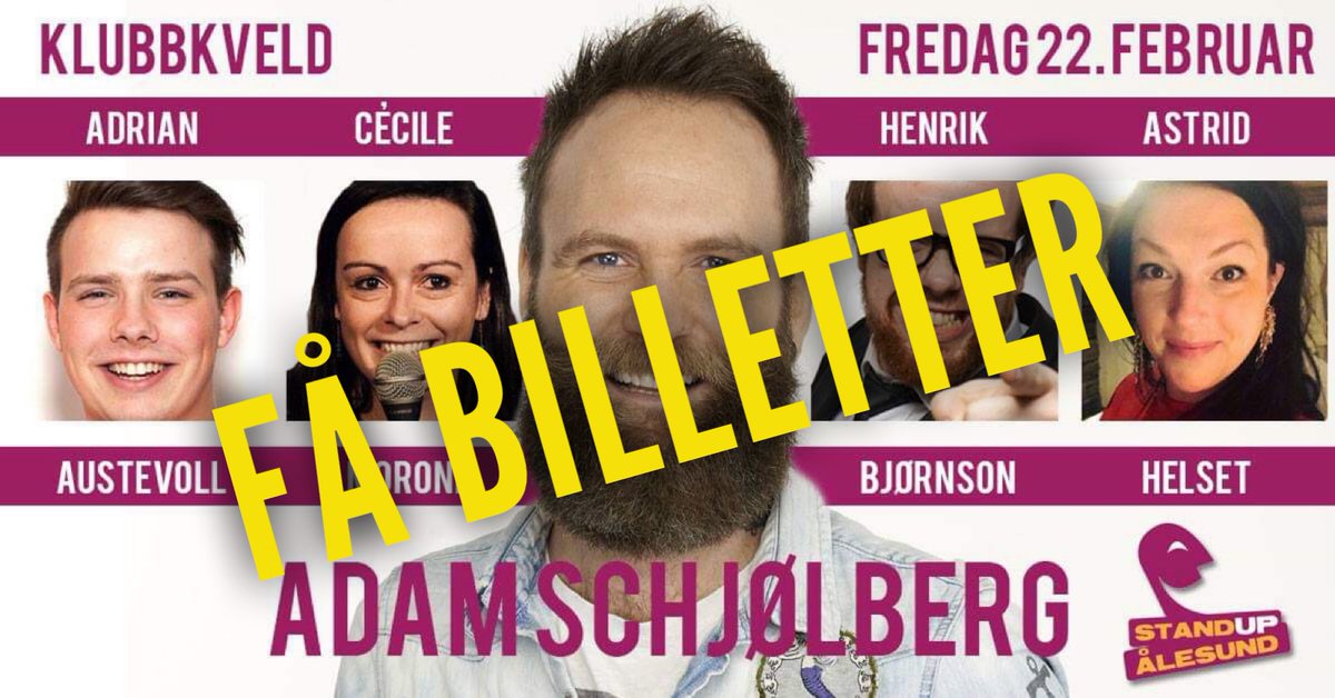 FÅ BILLETTER

Billetter her: tikkio.com/tickets/8132-s…

Fredag 22.februar!
Dørene åpner 19:30
Showstart 21:00

Velkommen🎤