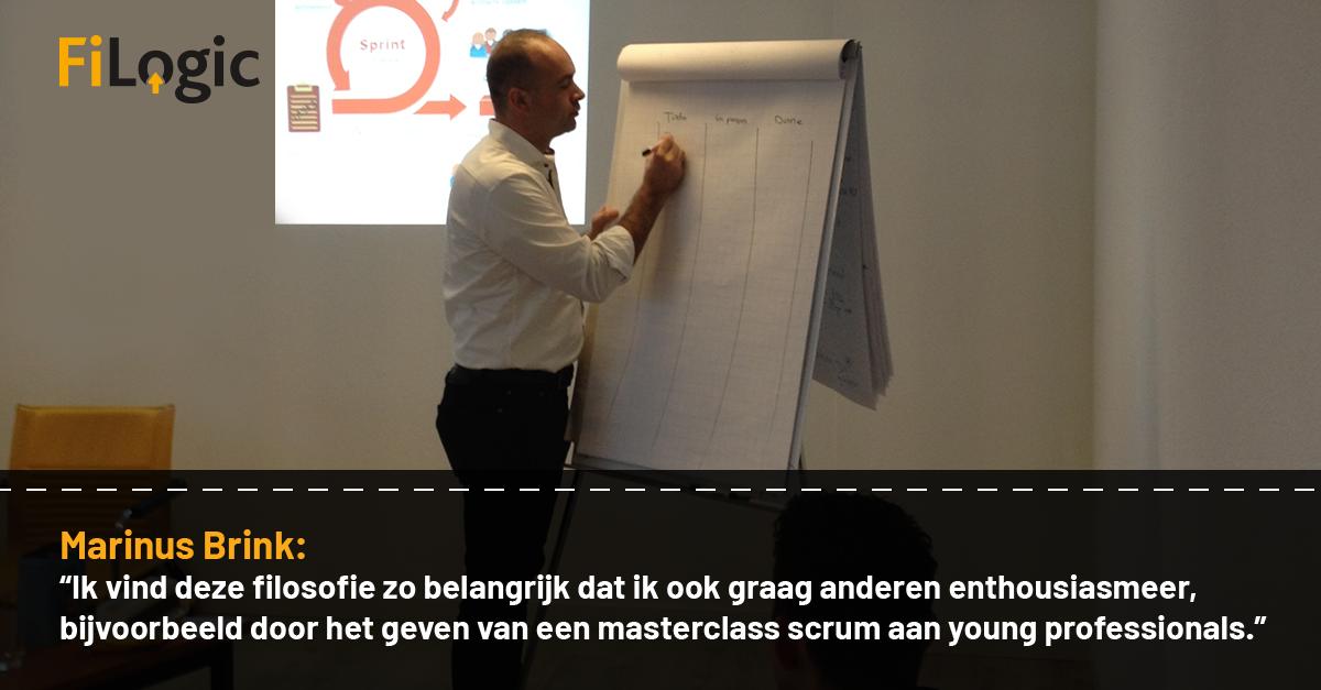 FiLogic's tweet image. Filogic geeft Masterclass Scrum aan Talent Masters, ROC Nova college &amp;amp; mboRijnland. Marinus vindt het belangrijk om zijn enthousiasme voor het vak over te brengen: “Ons vakgebied is zo dynamisch, ik wil studenten stimuleren om dingen zelf uit te zoeken!” 👉bit.ly/2DZRTNZ