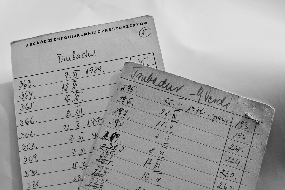 Jedna od premijera opere TRUBADUR u HNK u Zagrebu bila je 25. travnja 1974. Vi možete uživati u novoj od petka 22. veljače.