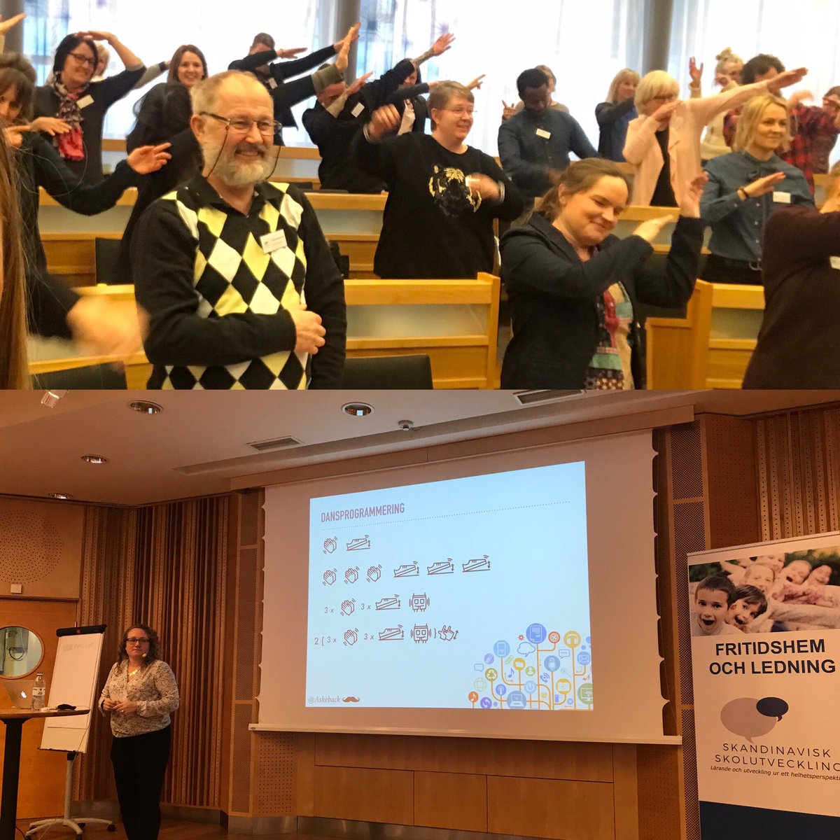 PerssonAnnica's tweet photo. @Askeback programmerar pedagoger och rektorer på konferensen. #skandskol #Fritidshemochledning https://t.co/qv8YRTgLSE