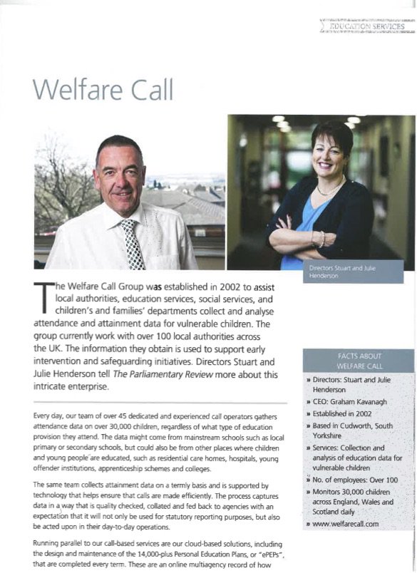 welfarecall's tweet photo. Thrilled to be in this month's @theparlreview  which focuses on Education Services. #localgov #positiveoutcomes #lookedafterchildren #vulnerablegroups https://t.co/OGQfc8tV7n